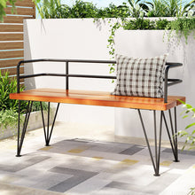 Load image into Gallery viewer, Outdoor Patio Garden Bench Black & Teak-0