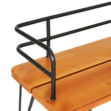 Load image into Gallery viewer, Outdoor Patio Garden Bench Black & Teak-3