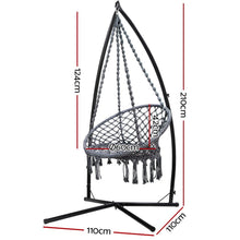 Load image into Gallery viewer, Outdoor Hammock Chair with Steel Stand Cotton Swing Hanging 124CM Grey-1