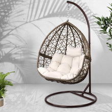 Load image into Gallery viewer, Outdoor Hanging Wicker Egg Chair - Brown-0