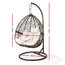 Load image into Gallery viewer, Outdoor Hanging Wicker Egg Chair - Brown-2