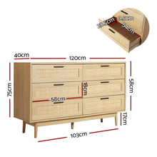 Load image into Gallery viewer, Rattan Bedroom Package | 2 x Bedside Tables with Drawer & Tallboy With 6 Drawers-4