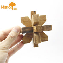 Load image into Gallery viewer, Wooden brain teaser puzzle, 3D wood puzzle, handmade-Flower bunch Shape challenge