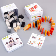 Load image into Gallery viewer, Set 12 -TWELVE different Puzzle Educational Games for Travel in closable Tin Can.