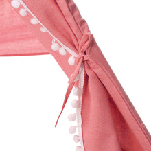 Load image into Gallery viewer, Teepee canvas Wigwam Tent Cubby House 1.3M Large for kids indoor -Pink-130cm Size