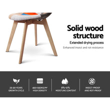 Load image into Gallery viewer, Set of 2 Retro Beech Fabric Dining Chair - Multi Colour-5