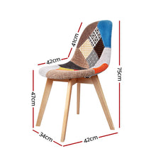 Load image into Gallery viewer, Set of 2 Retro Beech Fabric Dining Chair - Multi Colour-1