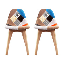 Load image into Gallery viewer, Set of 2 Retro Beech Fabric Dining Chair - Multi Colour-2