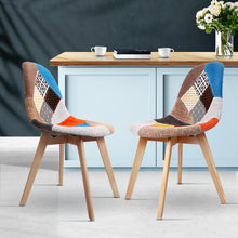 Load image into Gallery viewer, Set of 2 Retro Beech Fabric Dining Chair - Multi Colour-6