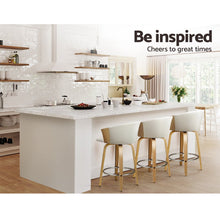 Load image into Gallery viewer, Set of 2 Ricardo Bar Stools Wooden Swivel - White-4