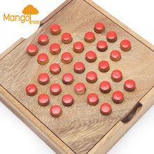 Load image into Gallery viewer, Solitaire Game with Wooden Pins - Wooden Family Board Games