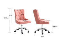 Load image into Gallery viewer, Velvet Upholstered Tufted Office Chair with Studs-Pink