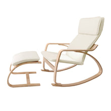 Load image into Gallery viewer, Wooden Armchair with Foot Stool - Beige-3