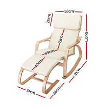 Load image into Gallery viewer, Wooden Armchair with Foot Stool - Beige-1