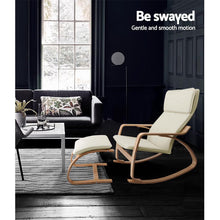Load image into Gallery viewer, Wooden Armchair with Foot Stool - Beige-6