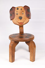 Load image into Gallery viewer, Children's Wooden Puppy Dog Chair Toddlers Sitting Chair with supporting strong backrest