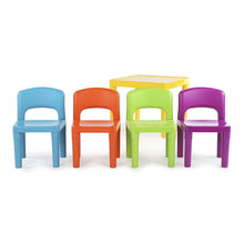 Load image into Gallery viewer, Kids Plastic 5-Piece Table & 4 Chairs Set