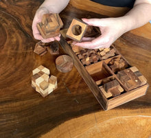 Load image into Gallery viewer, Handmade Wooden Puzzle Box Set - Educational 12 Games Brain Teasers
