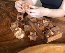 Load image into Gallery viewer, Handmade Wooden Puzzle Box Set - Educational 12 Games Brain Teasers
