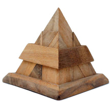 Load image into Gallery viewer, Triangle Pyramid wood 14 piece puzzle 3D hand made wooden Puzzles
