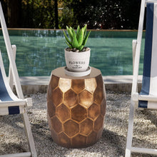 Load image into Gallery viewer, Tablua Australia Modern Round Side Table, Honeycomb Indoor Outdoor Accent End Table
