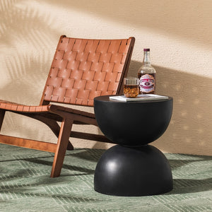 Outdoor furniture_Nordic Hourglass Imitation Terrazzo Small Side Table Coffee Table Creative Round Small Side Table