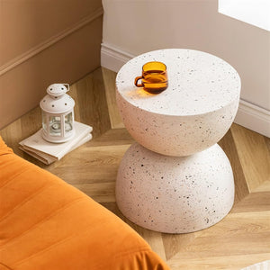 Tablua Australia 42cm Terrazzo Side Table Stool Speckle White Outdoor Side Table or Garden Stool