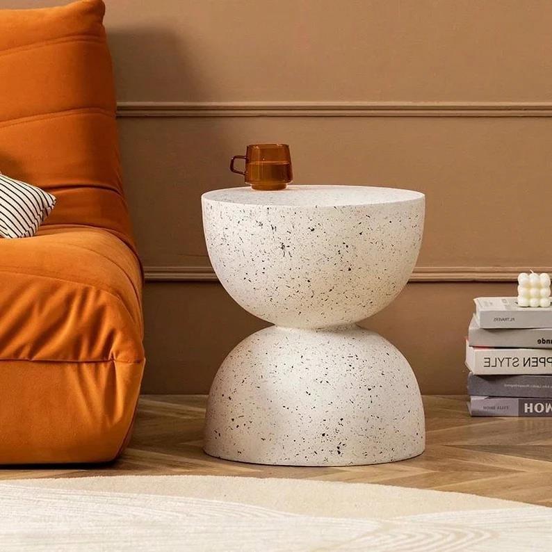 Outdoor furniture Nordic Hourglass Imitation Terrazzo Small Side Table Ins Coffee Table Coffee Table Creative Round Small Side Table