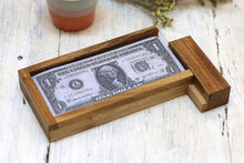 Load image into Gallery viewer, Hidden money gift: Wooden Puzzle Box- Hide your gift and see if they can open it using Hidden Compartments - Sliding Door
