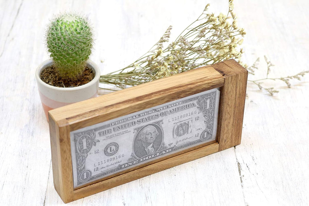 Hidden money gift: Wooden Puzzle Box- Hide your gift and see if they can open it using Hidden Compartments - Sliding Door