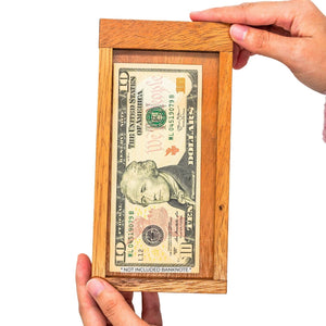 Hidden money gift: Wooden Puzzle Box- Hide your gift and see if they can open it using Hidden Compartments - Sliding Door