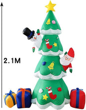 Load image into Gallery viewer, Christmas Inflatable Santa, snow man and Christmas Tree 2.1m Inflatable with LED lights
