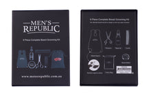 Load image into Gallery viewer, Men&#39;s Republic 6pc Beard Grooming Kit with Bag and Apron-Fathers Day Gift
