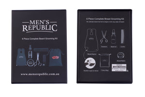 Men's Republic 6pc Beard Grooming Kit with Bag and Apron-Fathers Day Gift
