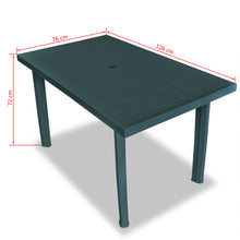 Load image into Gallery viewer, 7 Piece Outdoor Dining Set Plastic Green
