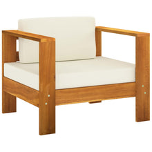 Load image into Gallery viewer, 9 Piece Garden Lounge Set with Cream White Cushions Acacia Wood
