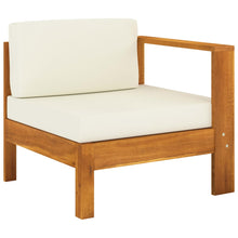 Load image into Gallery viewer, 9 Piece Garden Lounge Set with Cream White Cushions Acacia Wood
