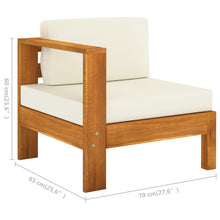 Load image into Gallery viewer, 9 Piece Garden Lounge Set with Cream White Cushions Acacia Wood
