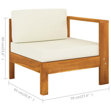 Load image into Gallery viewer, 9 Piece Garden Lounge Set with Cream White Cushions Acacia Wood
