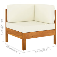 Load image into Gallery viewer, 9 Piece Garden Lounge Set with Cream White Cushions Acacia Wood
