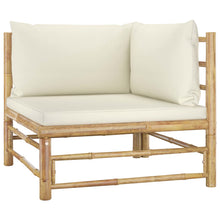 Load image into Gallery viewer, 2 Piece Garden Lounge Set with Cream White Cushions Bamboo
