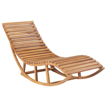 Load image into Gallery viewer, Rocking Sun Lounger with Cushion Solid Teak Wood
