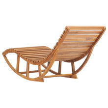 Load image into Gallery viewer, Rocking Sun Lounger with Cushion Solid Teak Wood
