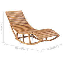 Load image into Gallery viewer, Rocking Sun Lounger with Cushion Solid Teak Wood
