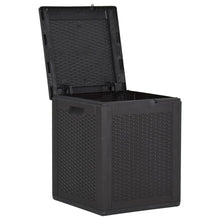 Load image into Gallery viewer, Garden Storage Box 90L Black PP Rattan
