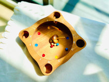 Load image into Gallery viewer, Spinning game fun board game- educational game with spinning top from 5 years old in solid wood. CE standards, ideal for mental calculation
