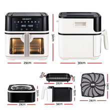 Load image into Gallery viewer, Devanti 8L Air Fryer BBQ Grill 2-in-1 Flip 1650W Touch Control Oil Free White
