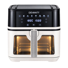 Load image into Gallery viewer, Devanti 8L Air Fryer BBQ Grill 2-in-1 Flip 1650W Touch Control Oil Free White
