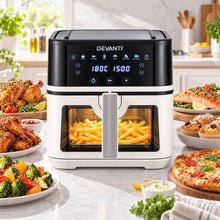 Load image into Gallery viewer, Devanti 8L Air Fryer BBQ Grill 2-in-1 Flip 1650W Touch Control Oil Free White

