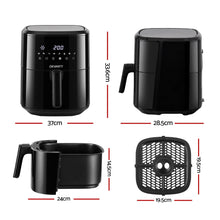Load image into Gallery viewer, Devanti Air Fryer 6.5L 1700W Digital Touch 8 Presets Non-Stick Basket Black
